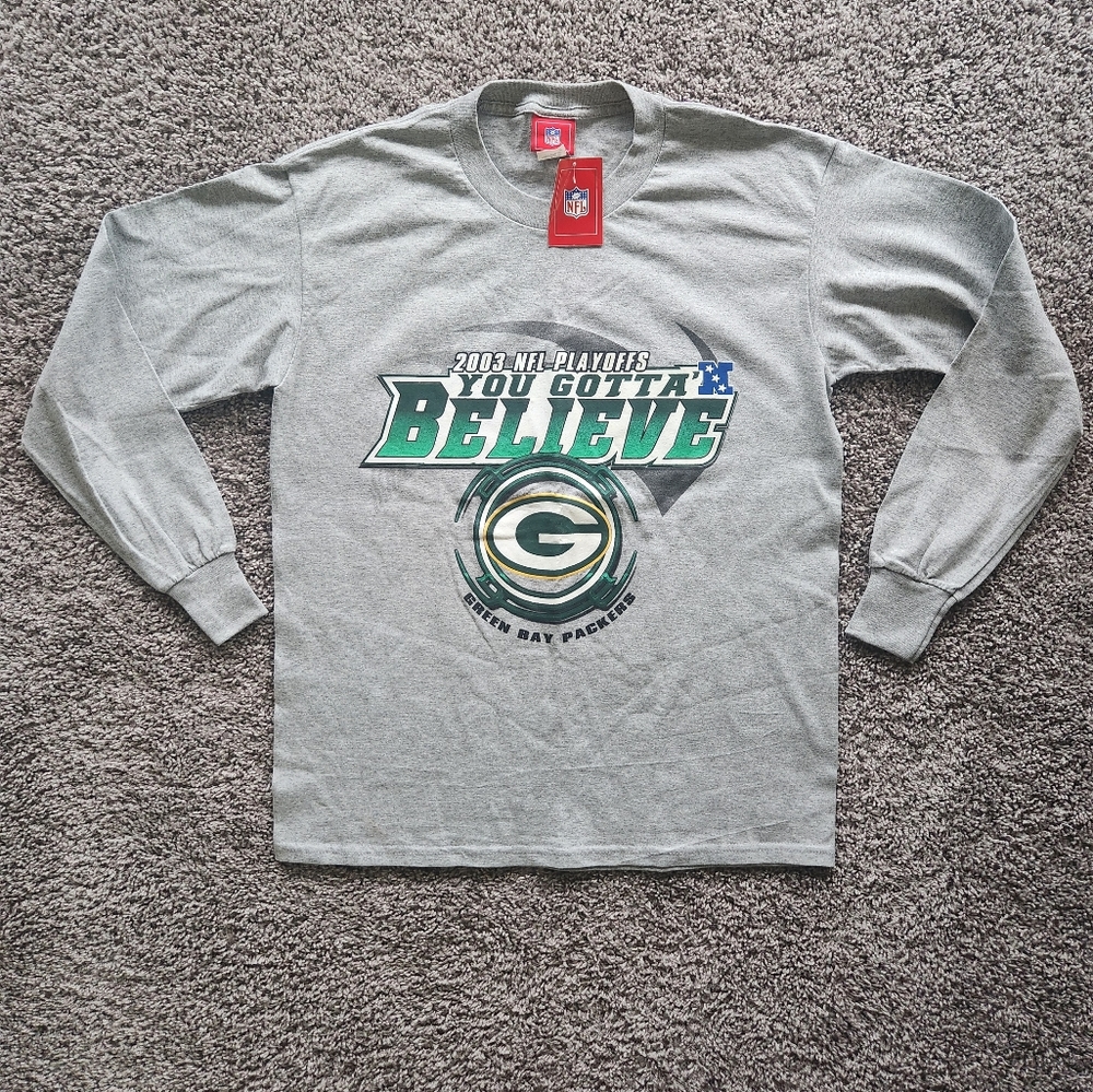 Dead Stock Vintage Green Bay Packers NFL Mens Medium Long Sleeve Shirt NWT 2003